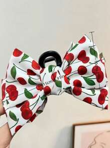 1pc Strawberry, Cherry & Bow Hair Clip, Premium Quality Fruit Design Hair Accessory, Fashionable Versatile Hair Hair Claw Clip Hair Accessories
