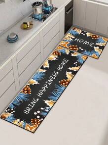 1pc Premium Diatomite Kitchen Mat With Christmas Element Letter Pattern, Modern Minimalist Fusion Of Natural Elements, 3mm Thickness, Absorbent Kitchen Rug And Mat, Simple Diatomite Soft Rubber Mat, Suitable For Kitchen, Bathroom, Entryway, Laundry Room And More