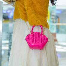 Fashion Women's Bag One Shoulder Hand-Held Crossbody Bag Chain Jelly Bag Mini Pearl Shell Bag, School Backpack