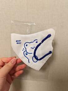 10pcs Cute Bear Pattern Kids' Face Masks, Comfortable Breathable, Suitable For Outdoor Use, Fashionable Accessory, Dust And Allergy Protection