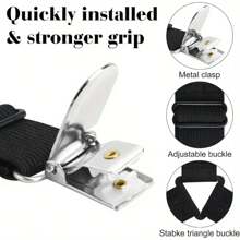 2 Packs Black Bed Sheet Straps, Adjustable Anti-Slip Corner Clips, Knitted Sofa Cover Holders, Machine Washable Fitted Sheet Fixing Clips - Secure Your Bedding With Bed Scrunchies