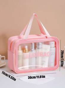 Borsa da viaggio estiva 4 in 1, organizer per articoli da toeletta impermeabile in PVC, bustina cosmetica, pochette da spiaggia, adatta per ombretti, assorbenti igienici, rossetti, cosmetici, eyeliner, gloss labbra, prodotti per la cura della pelle, essenziale per viaggi estivi, adatta per shopping, vacanze, casa, bagno, vacanze, spiaggia