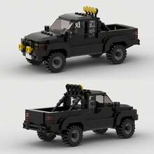 MIKEMENG Juguete de bloques de construcción de camión negro/rojo/blanco, kit de construcción de juguete MOC Modelo de carro, juguete de construcción de tecnología e ingeniería, juguete automotriz para niños y adultos, mejor regalo de coleccionista para Halloween, Navidad y cumpleaños - modelo - Ver 1