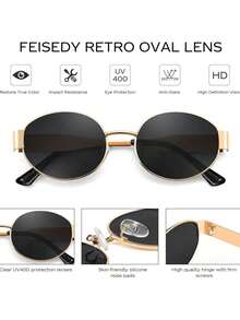 1 件/2 件/3 件套装女士金属框椭圆形时尚眼镜适合日常使用、旅行、度假、海滩夏季海滩度假、户外、旅行