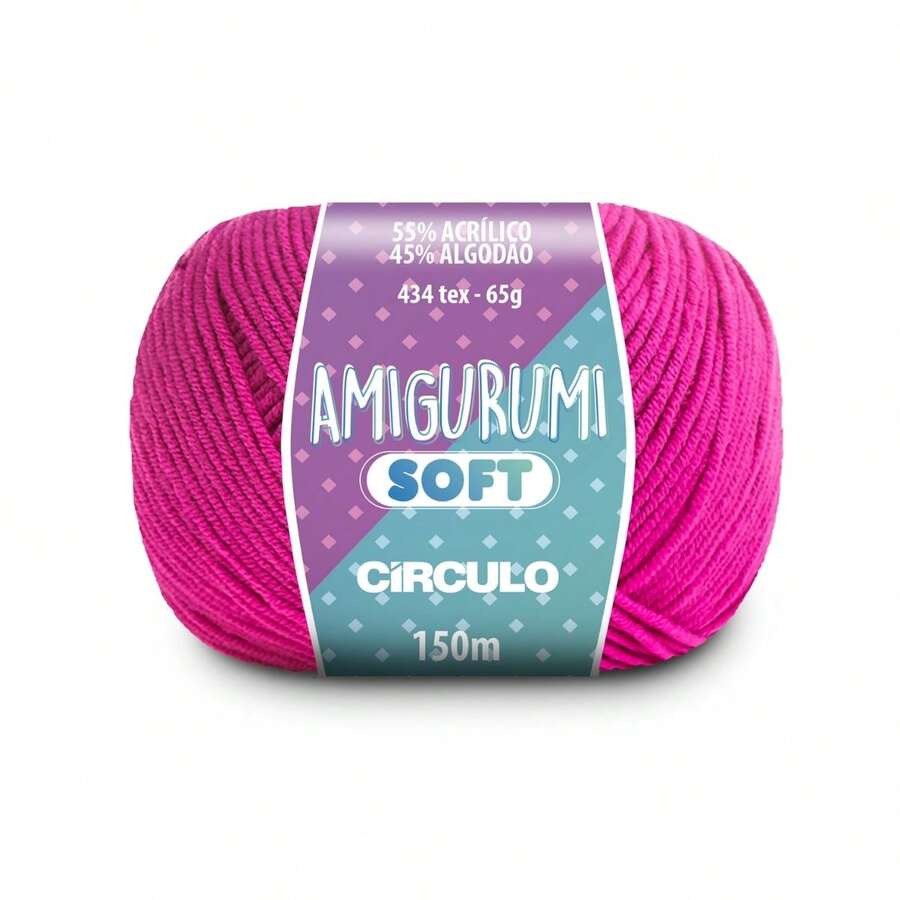 Fio Amigurumi Soft 150m 65g Círculo Para Amigurumi e Artesanato - CARTELA 1 - 3182 PITAYA - Visão 1