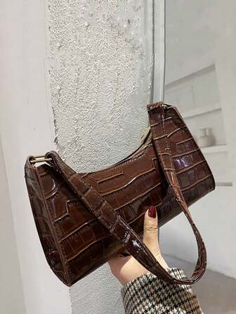 Yogodlns Summer New Shoulder Bags For Women High Quality Zebra Underarm Handbags PU Leather Leopard Armpit Purse Bag French Underarm Tote Bags For Women's Brown Leopard Handbag Clutch Bags Female Vintage PU Leather Shoulder Bags Versatile Casual