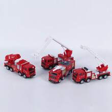 1 件儿童消防车玩具车男孩惯性喷水车洒水车消防炮车升降云梯泵车消防折叠云梯车消防员救援车，返校 - 彩色 - 查看 6