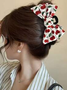 1pc Strawberry, Cherry & Bow Hair Clip, Premium Quality Fruit Design Hair Accessory, Fashionable Versatile Hair Hair Claw Clip Hair Accessories