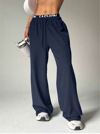 Pantalons de jogging tissés à jambes larges pour femmes - Pantalon de yoga taille haute, pantalon de détente moelleux Athflow pour la gym, la course, les voyages, Activewear CloudTouch 2025