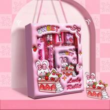 1 High Beauty Cute Stationery Gift Box Capybara Learning Supplies Set Creative Stationery Set, Six Pieces Set, Stationery Set Handheld Gift Box Gift, Birthday Gift, 2026 New Year, School Supplies, School Start Season Gift, Back To School Season Gift - Multicolor - View 12