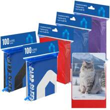100 Stück/Set Kartenhüllen 66*91mm, Standardgröße Kartenhüllen (66x91mm), ideal für 63*88mm Spielkarten, Sammelkarten, MTG, PTCG Standardspielkarten (5 Farben)