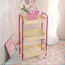 3-Tier Rolling Storage Cart - Large Capacity Durable Metal Kitchen, Bathroom & Dorm Organizer - Utility Rolling Cart Rack For Home - Multicolor - View 14
