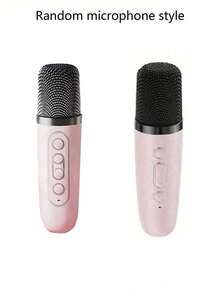 1 件迷你卡拉 OK 机，带 2 个无线麦克风，便携式无线 RGB 灯礼品扬声器套装，家庭卡拉 OK，手持卡拉 OK 麦克风扬声器，适用于家庭聚会、生日、宿舍、返校、学校活动、教室、送给朋友和学生的礼物、音乐课、派对用品