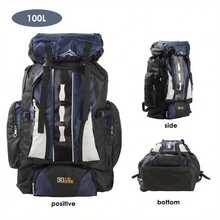 100L Hiking Camping Bag Waterproof Extra Large-Travel Luggage Rucksack - Navy Blue - View 5