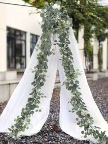 1-4 Packs Faux Greenery Garland Vines, Eucalyptus Leaves Decor Rattan For Valentine's Day Decor, Suitable For Wedding Party Home Decor, Fake Green Vine For Tablecloths And Home Decoration