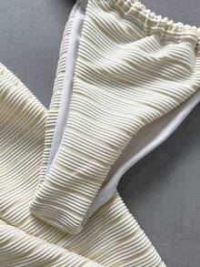 Bộ bikini đi biển gợi cảm 3 món dành cho nữ, bộ đồ bơi bikini quây màu vàng tươi sáng kèm váy che ngoài, thích hợp cho kỳ nghỉ, lễ Phục sinh, lễ hội, dã ngoại, hẹn hò, phù hợp với mọi trang phục nữ, kỳ nghỉ thu hè trắng. - trắng - Xem 7