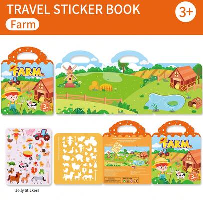 Sách sticker tái sử dụng, sticker dẻo có thể giặt được, thích hợp cho sinh nhật, họp mặt gia đình, hoạt động nhóm, lớp học nghệ thuật và các dịp khác.