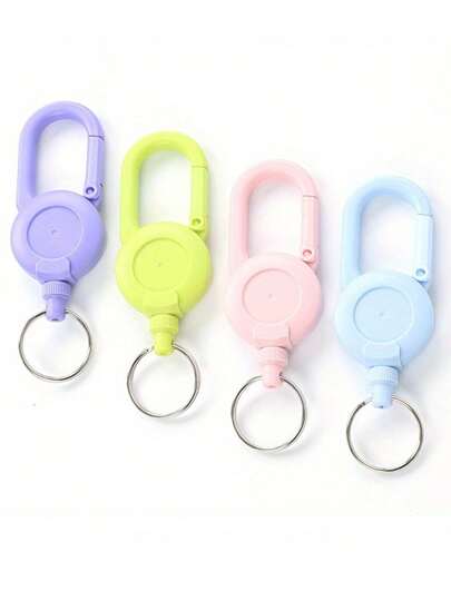 男士伸缩钥匙扣，男士伸缩徽章卡夹 - 多色钥匙徽章卷轴夹，配有皮带夹和钥匙圈，可放置身份证、名牌和徽章，伸缩徽章夹 - 确保您的身份证件安全且易于取用！