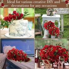 1PC/3PCS Artificial Flowers Tea Roses Silk Bouquets Fake Plants For Spring Autumn Decorations,Wedding Vase For Home, Dining Room,Bathroom,Kitchen, Bedroom Decorations, Mother's Day,Festival Birthday Party Accessories, Outdoor Garden Decorations