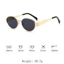 2prs 金属框架椭圆形时尚眼镜，适合日常佩戴学院风，适合返校季椭圆形