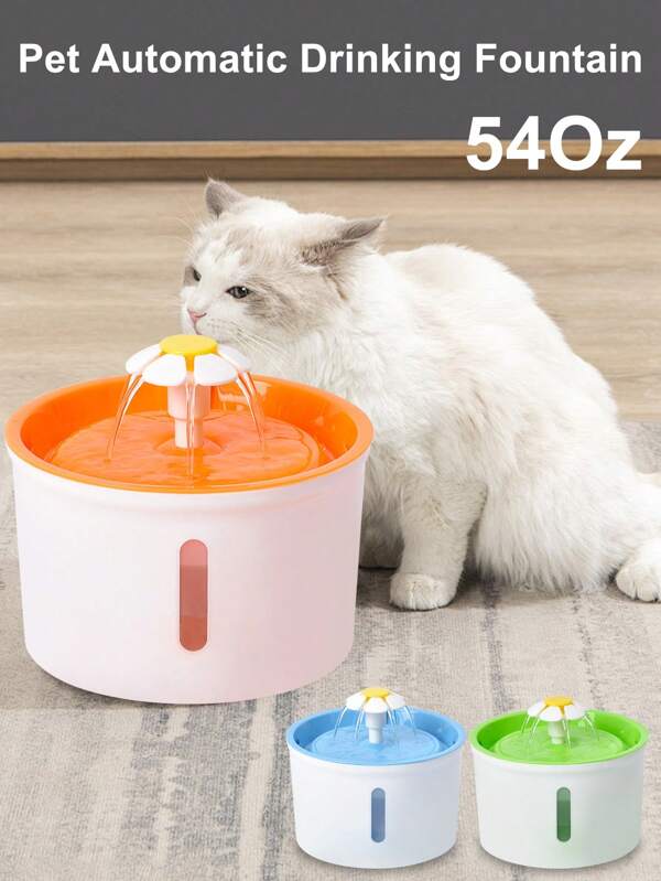 New Intelligent Mini Pet Water Dispenser, USB Powered, 54.1oz Capacity, 3 Water Supply Modes, Multistage Filtration Circulating Flowing Water, Intelligent Induction Automatic Water Supply, Pet Automatic Feeder For Dogs And Cats