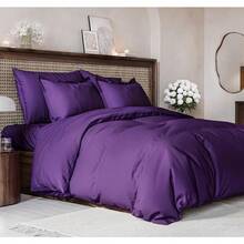 Cover Queen Size Set - Extra Soft Queen Size Duvet Cover 90 X 90 With 2 Pillow Shams - Hotel Luxury Easy Care And Fade Free W/ Zipper Closures & Ties - Breathable Bedding Set (Light Sage Green) - 38 - 紫色(無被子) - 查看 8
