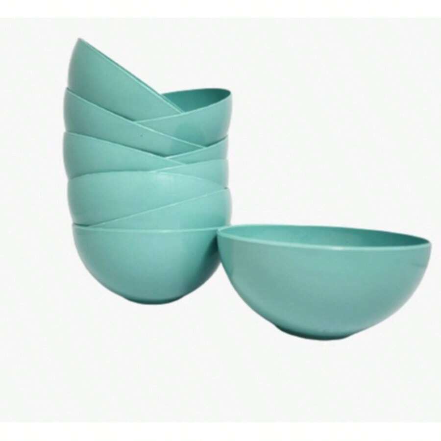 Kit 10 Units Plastic Bowls 370ml - Cyan - View 1