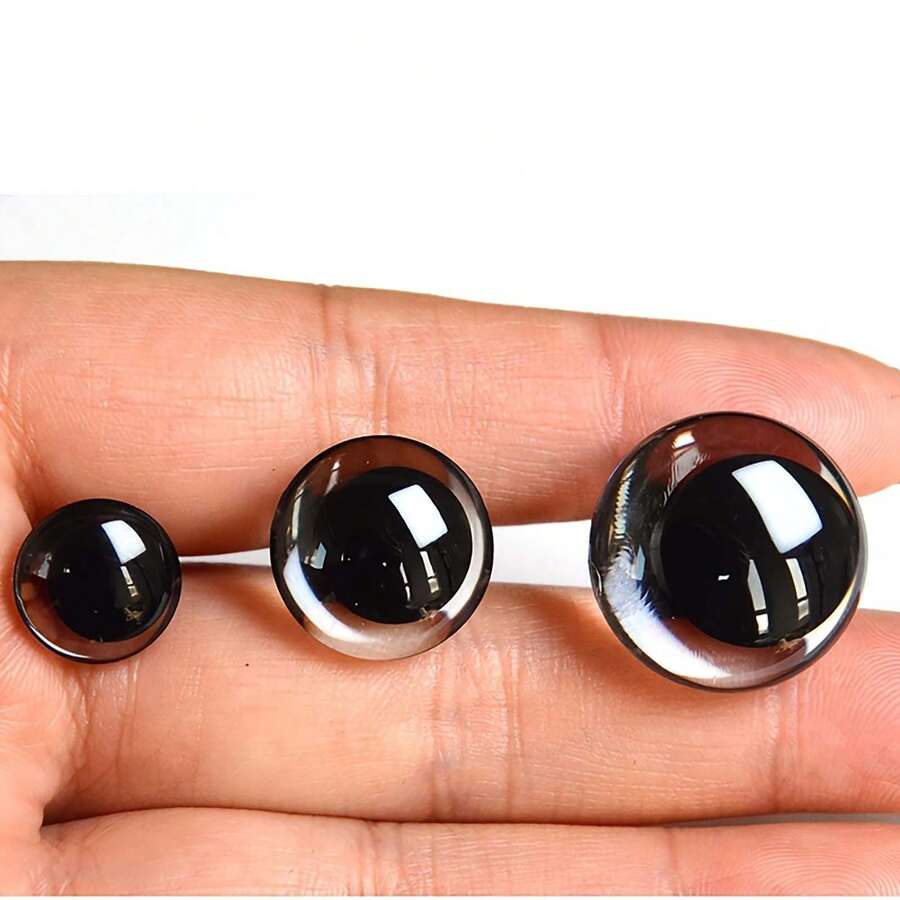 10 件，3 种颜色可选：12/16/18/20mm 3D 黑色眼睛、用于钩针碗垫的塑料娃娃眼睛、月亮钩、Amigurumi 工艺眼睛、万圣节装饰（各种尺寸和颜色）