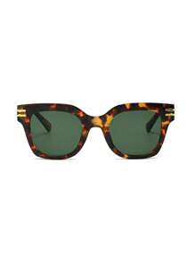 1 Stück Damen Quadratische Leoparden Muster Retro Klassische Mode Brille, Lässig für den Alltag, Sommer, Reise Accessoire