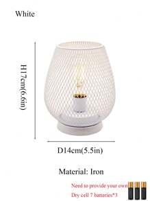 1PC Metal (Iron) Cage Table Lamp, Battery Powered (Batteries Not Included), LED Edison Style Bulb For Bedroom, Home, Wedding, Party, Patio, Indoor, Outdoor, Valentine's Day Ambiance Decoration Table Lamp, Novelty Night Lights