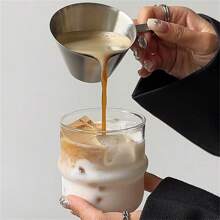 1pc Stainless Steel Italian Coffee Extraction Cup; Espresso Liquid Receiving Cup; Ounce Coffee Creamer; Narrow-Mouthed Cup; Outdoor