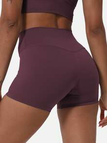 2 Pieces Sports Yoga Shorts Running Cycling Shorts Pilates Fitness Exercise Shorts Sweat Absorbent Outdoor Yoga Pants Three-Quarter Bottoms - 彩色 - 查看 4