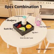 10 Stück/8 Stück/5 Stück Mini Bento Boxen, Mini Lebensmittelbehälter, Miniatur Lebensmittel Modelle, Puppenhaus Mini Lebensmittel Spielzeug, Nachmittagstee Snacks, BJD Kuchen, Desserts, Sushi Box, 12 geteilte Milch Bento Modelle, Puppenhaus Mini Küche Dekorationen, Mikro Szene Fotografie Requisiten