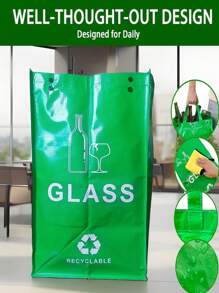 Color Printed 3-In-1 Trash Bags - Foldable Polypropylene Storage Bags ,Separate Recycling Waste Bin Bags For Kitchen Home Hotels And Property Management,Waste Trash Sorting Organizer, Reusable Waterproof Back To School