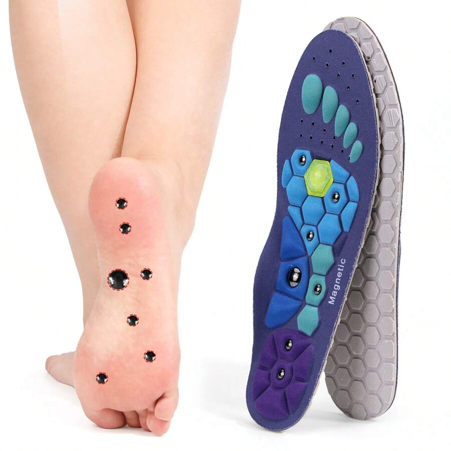 1 paire de semelles magnétiques de massage, insertions de chaussures souples, confortables, rembourrées et respirantes