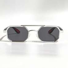 1 Paar unisex Metall geometrischer Rahmen klein/mittel Größe Fashionbrille, dekorative lässige Modebrille