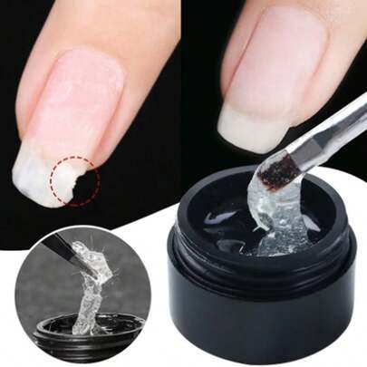 5克玻璃纤维修复指甲凝胶裂纹断裂纤维丝质延长快速胶水丙烯酸透明UV指甲油美甲用品可卸甲油