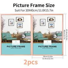 1/2/3/4件装多色铝合金相框 30x40cm/A3/A4，无框金属相框，纤薄窄边框防锈金属框，适用于海报、画布和证书，现代家居、婚礼照片展示、影棚墙面装饰、企业奖品框、办公室画廊装饰（金色/银色/玫瑰金/黑色）