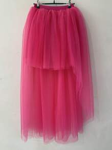 Women's Colorful Stylish Asymmetrical Tulle Skirt, Europe And America Design, Sexy Hem, Suitable For Daily Wear And Stage Performance