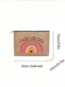 2 件教师节礼物套装 - 大容量时尚手提包，印有“老师”图案，黑色亚麻零钱包，化妆包，带衬里，无封口 - 非常适合教育工作者和学校工作人员，教师感谢礼物，时尚休闲配饰，适合外出、度假、日常通勤