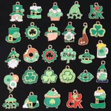 20/50 Pcs/Pack Assorted Romantic Pink Heart, Bow, Shamrock, Lucky Charm, Flower Enamel Charms, Pendants Suitable For DIY Jewelry Making, Craft Projects