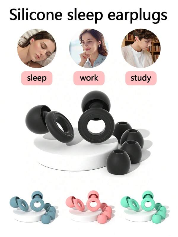 6 Pezzi Tappi Per Orecchie In Silicone, 1 Paio Di Tappi Per Orecchie In Silicone, Include 2 Tappi Per Orecchie E 4 Accessori Di Ricambio, Progettati Per Il Sonno E L'Isolamento Acustico Senza Danneggiare Le Orecchie. Tappi Per Orecchie Per La Prevenzione Del Rumore Notturno E L'Isolamento Acustico Contro Il Russare