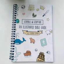 Cuaderno espiral con guía simplificada de la Biblia con ilustraciones inspiradoras: Garabateo y la Biblia