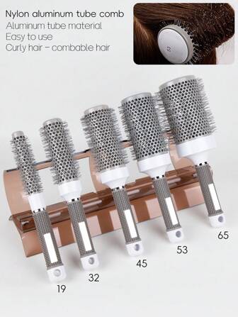 1 Professional Cylindrical Hair Comb, Suitable For Blow Drying Curly Hair, 5 Sizes, Ventilated Aluminum Tube Bucket, Anti-Static Mane, Dry And Wet Dual-Use - Female Adult, Loose Texture Hair, Odorless, Very Suitable For Ordinary Hairstyles, Hair Salons, Gifts, Daily Use,Back To School,Travel Holiday Essentials,Hair Accessories For Women,Brush,Hair Brushes,Edge Brush,Brush Hair,Hair Comb,Comb Hair,Detangling Brush,Ball Brush,Mini Hair Brush,Hair Brush Set,Wooden Comb, Comb, Slick Back Brush, Hairbrush, Edge Brush, Brush Hair, Hair Comb, Hair Brush Set, Comb Hair, Mini Hair Brush, Detangling Brush,Hair Products, Hair Tools, Hair Stuff, Hair Care, Curly Hair Brush, Barber, Barber Accessories, Hairdressing Equipment,Travel Essentials,Hairstyle,Hairdressing