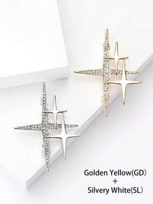 1pc Fashionable Metal Starburst Brooch, Suitable For Daily Wear By Women