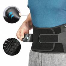 okwish Back Support Belt Back Brace Breathable Lumbar Support Lumbo Belt - Black - View 5