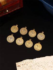 Ottoman Turkish Coin Carved Pendant, DIY Jewelry Accessories For Arabic Ladies Abaya - Multicolor - View 14