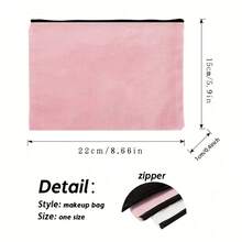 多功能帆布拉链袋，可收纳珠宝、指甲护理、充电线等 - 中性面料收纳袋，情人节、万圣节、圣诞节、儿子、女儿、妻子、丈夫、返校旅行必备品的完美礼物，旅行配件，旅行包，假期学校用品，珠宝盒，珠宝收纳袋 - 粉色 - 查看 8