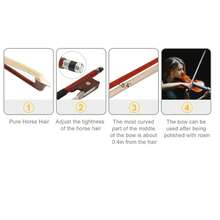Violin 4/4 Full Size For Beginners With Hard Case, Bow, Rosin Natural - Brown - View 10