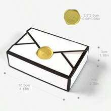 Set de 8/16/24 sellos de cera para sobres con diseño creativo en negro y blanco, con estampado dorado adecuado para cajas de regalo de boda, compromiso, fiestas de boda y uso en feriados